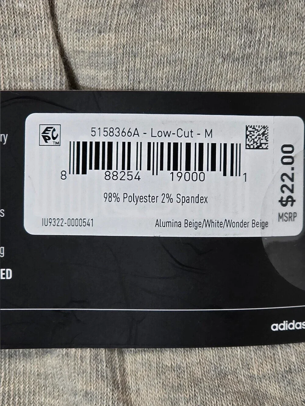 adidas Athletic Cushioned 6-Pack Low-Cut Athletic Socks Womens Size 5-10